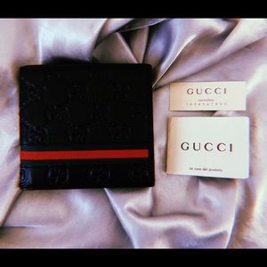 Gucci Leather Web Wallet